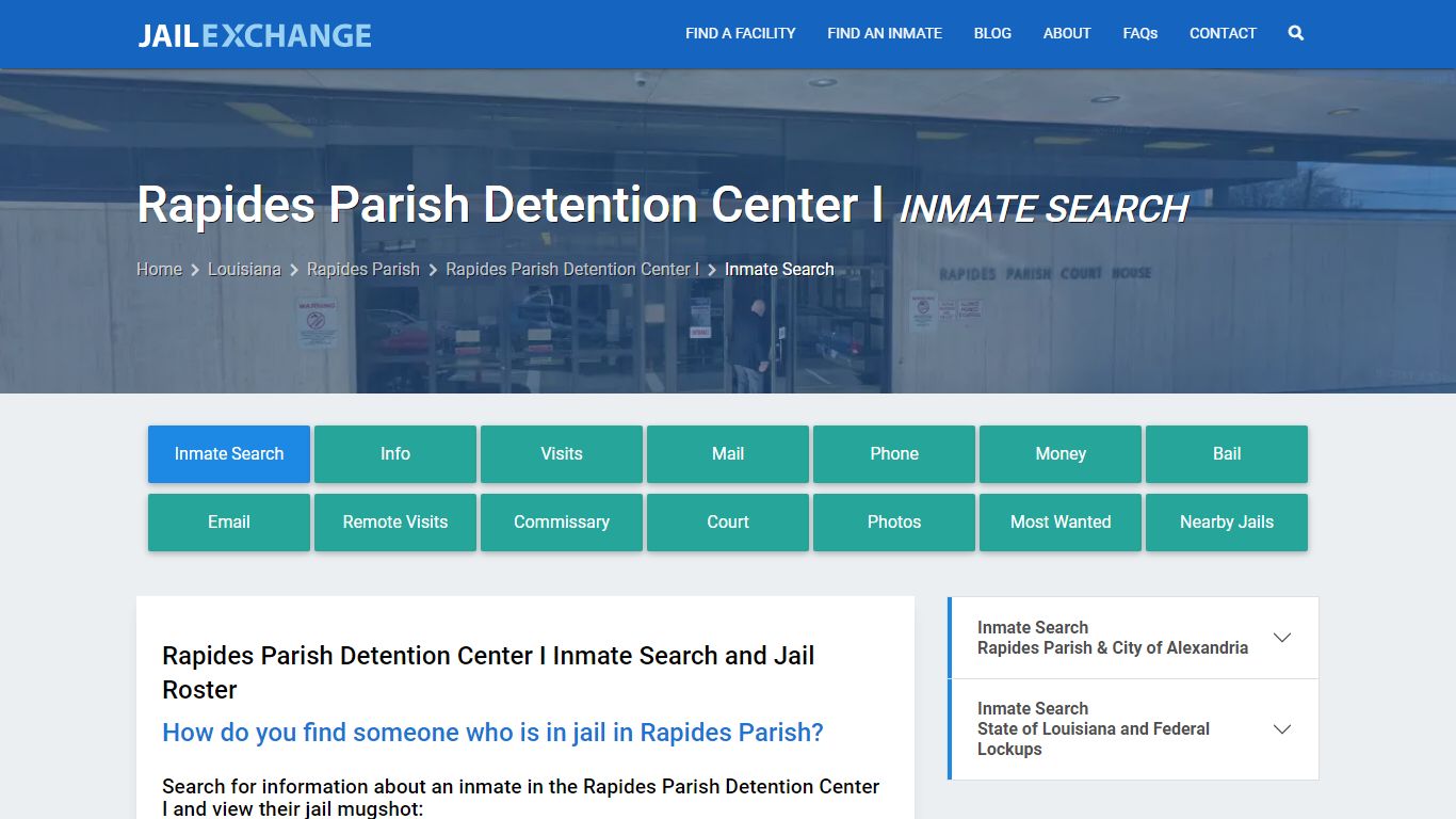 Rapides Parish Detention Center I Inmate Search - Jail Exchange